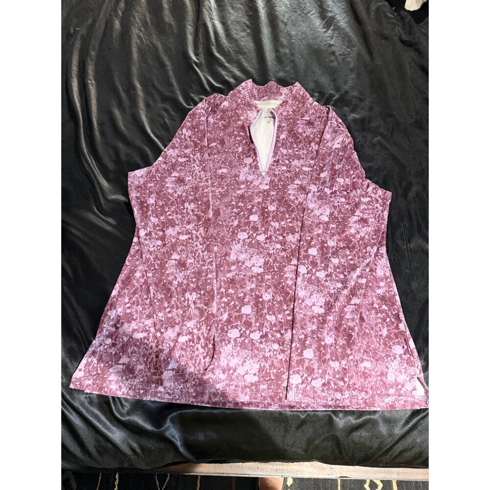 Adidas Golf Women’s Sleeveless Polo Top Pink Marble Print Size XL